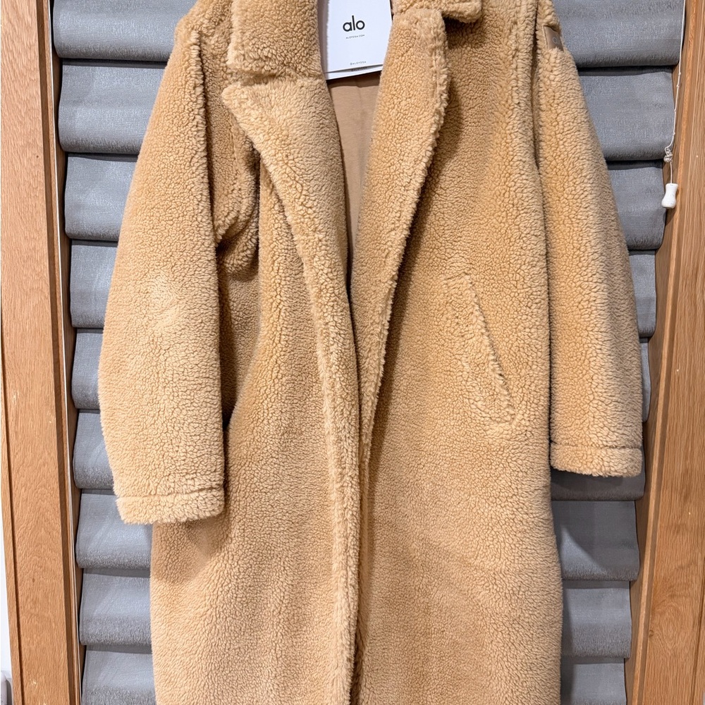 ALO Yoga Teddy Long Coat in Camel